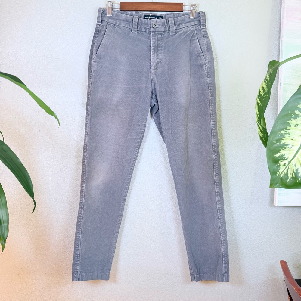 Abercrombie & Fitch 90s Straight Gray Green  Retro Bohemian Corduroy Jean 30